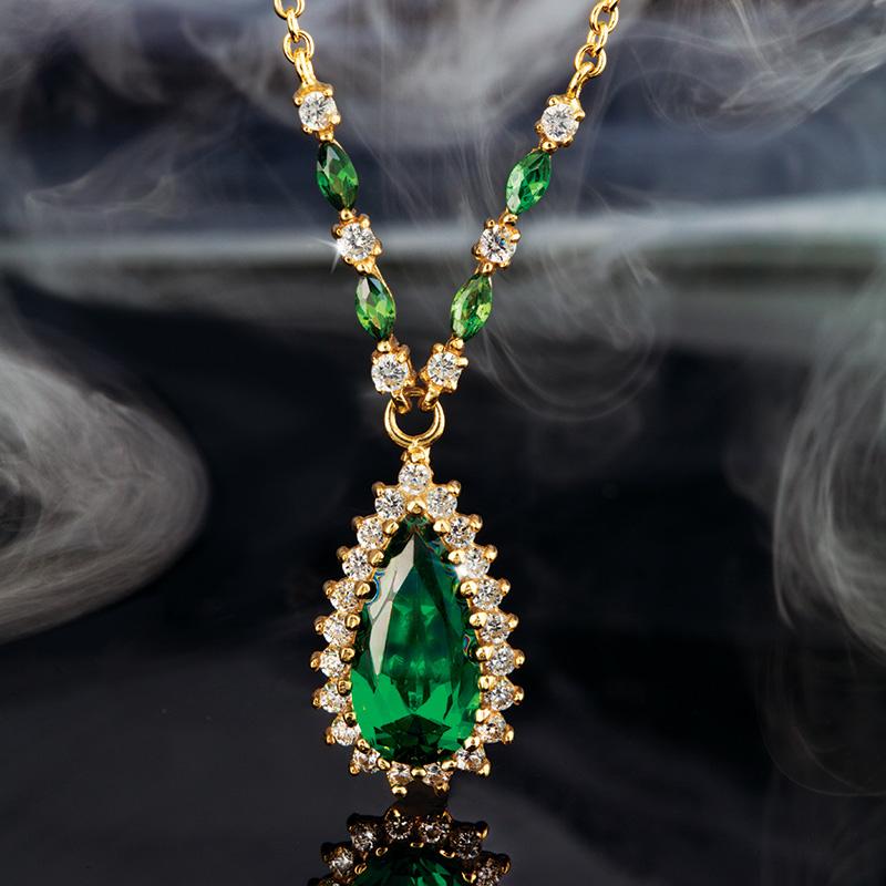 Helenite Teardrop Necklace & Earrings